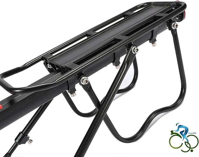 Abo ElGoukh & Maxlerz® Rear Bike Cargo Rack – Heavy-Duty Aluminum Quick-Release Luggage Carrier with Elastic Strap & Rear Reflector – Easy Installation, High Load Capacity, Fits MTB, Hybrid & Commuter Bicycles - Image 2